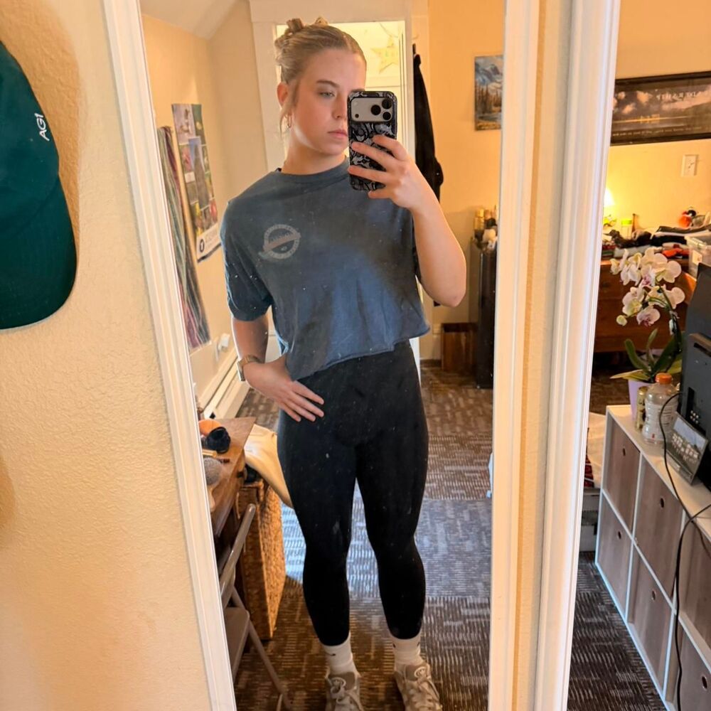 O-neill Women's Grey and Blue Crop-top